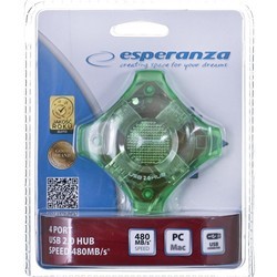 Картридеры и USB-хабы Esperanza USB 2.0 HUB 4 PORTY EA150