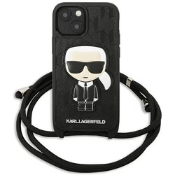 Чехлы для мобильных телефонов Karl Lagerfeld Leather Monogram Patch and Cord Iconic for iPhone 13