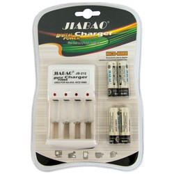 Зарядки аккумуляторных батареек Jiabao JB-212 + 4xAA 4500 mAh