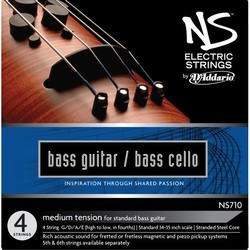 Струны DAddario NS Electric Bass Guitar/Cello 4/4 Medium