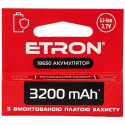 Аккумуляторы и батарейки Etron Ultimate Power 1x18650  3200 mAh Protect