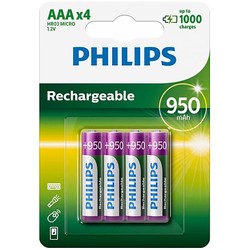 Аккумуляторы и батарейки Philips MultiLife 4xAAA 950 mAh