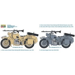 Сборные модели (моделирование) ITALERI German Military Motorcycle with Side Car (1:9)