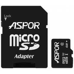 Карты памяти Aspor MicroSDHC UHS-I Class 10 + SD adapter 16&nbsp;ГБ
