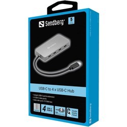 Картридеры и USB-хабы Sandberg USB-C to 4 x USB-C Hub