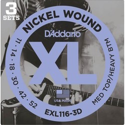 Струны DAddario XL Nickel Wound 11-52 (3-Pack)