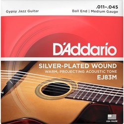 Струны DAddario Gypsy Jazz Silverplated Wound Ball End 11-45