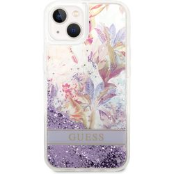 Чехлы для мобильных телефонов GUESS Flower Liquid Glitter for iPhone 14 Plus