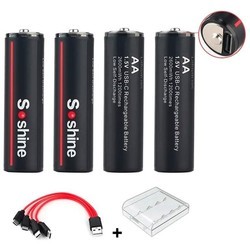 Аккумуляторы и батарейки Soshine 4xAA 2600 mAh USB Type C