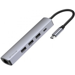 Картридеры и USB-хабы Proove Iron Link 5 in 1 (3*USB3.0 + Type C + RJ45)