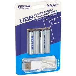 Аккумуляторы и батарейки Beston 4xAAA 400 mAh USB Type-C