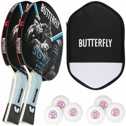 Ракетки для настольного тенниса Butterfly Timo Boll SG77 2 pcs + Cover + R40+ balls 6 pcs