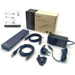 Картридеры и USB-хабы i-Tec USB-A\/USB-C Charging HUB 9port with LAN + Power Adapter 60 W