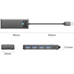 Картридеры и USB-хабы Orico PAPW4A-U3-015-BK-EP