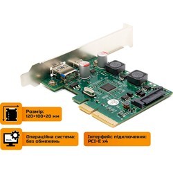 PCI-контроллеры Frime ECF-PCIEtoUSB011.LP