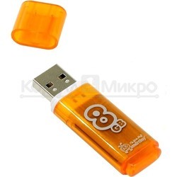USB Flash (флешка) SmartBuy Glossy 8Gb (оранжевый)
