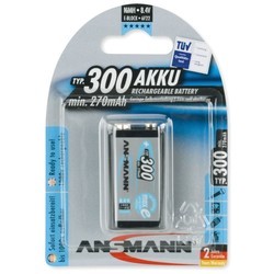 Аккумуляторная батарейка Ansmann maxE 1xKrona 300 mAh