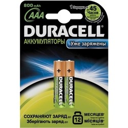 Аккумуляторная батарейка Duracell 2xAAA 800 mAh