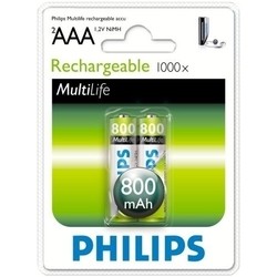 Аккумуляторы и батарейки Philips MultiLife 2xAAA 800 mAh