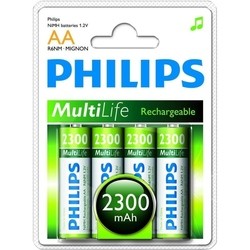 Аккумуляторы и батарейки Philips MultiLife 4xAA 2300 mAh