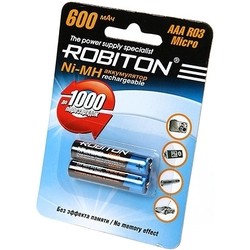 Аккумуляторная батарейка Robiton 2xAAA 600 mAh