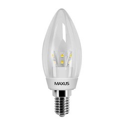 Лампочки Maxus 1-LED-265 C37 CL-C 3W 3000K E14 CR