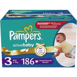 Подгузники (памперсы) Pampers Active Baby 3 / 186 pcs