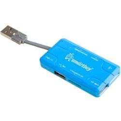 Картридер/USB-хаб SmartBuy SBRH-750 (синий)