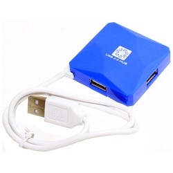 Картридер/USB-хаб 5bites HB24-202 (синий)