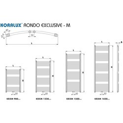 Полотенцесушители Korado Koralux Rondo Exclusive-M KRXM 900.450