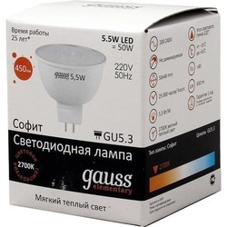 Лампочка Gauss LED ELEMENTARY MR16 3.5W 4100K GU5.3 13524