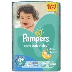 Подгузники Pampers Active Baby-Dry 4 Plus / 74 pcs