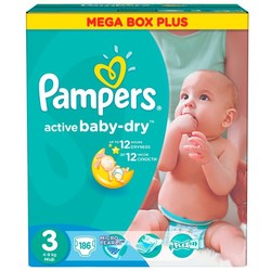 Подгузники Pampers Active Baby-Dry 3 / 186 pcs
