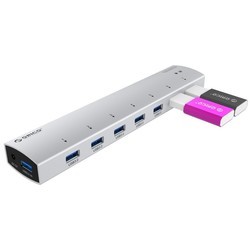 Картридер/USB-хаб Orico AS7P-U3 (серебристый)