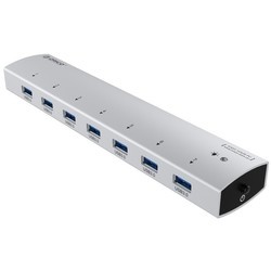 Картридер/USB-хаб Orico AS7P-U3 (серебристый)