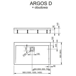 Душевой поддон Radaway Argos D 4ADN910-02