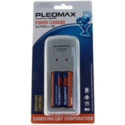 Зарядка аккумуляторных батареек Samsung Pleomax 1018 + 2xAA 1700 mAh