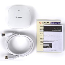 Картридер/USB-хаб Orico H4818-U3 (белый)