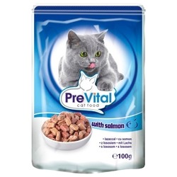 Корм для кошек PreVital Packaging Pouch Sauce Salmon 0.1 kg