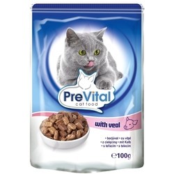Корм для кошек PreVital Packaging Pouch Sauce Veal 0.1 kg