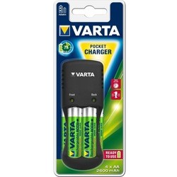 Зарядка аккумуляторных батареек Varta Pocket Charger + 4xAA 2600 mAh