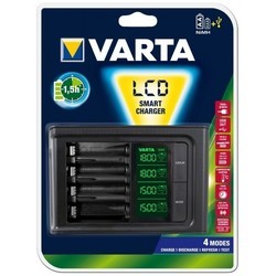 Зарядка аккумуляторных батареек Varta LCD Smart Charger + 4xAA 2100 mAh