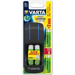 Зарядка аккумуляторных батареек Varta Pocket Charger + 2xAA 2100 mAh + 2xAAA 800 mAh